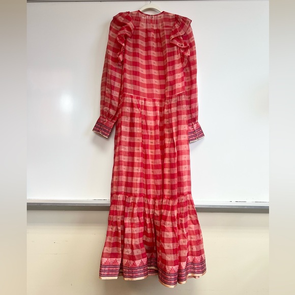 Ulla Johnson Estelle Checked Cotton Maxi Dress - Picture 6 of 9